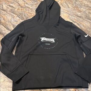 Nike youth Eagles NFL Black Hoodie with Logo